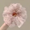 Goma para el pelo de estilo coreano, tamaño extragrande, de intestino de cerdo, estilo casual para niñas, linda cuerda floral para coleta con lazo
