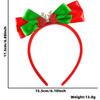Diadema con decoración navideña transfronteriza, diadema de Papá Noel con campana de alce para fiesta navideña, diadema con lazo rojo y verde