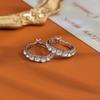 Pendientes de aro con diamantes de imitación superbrillantes para mujer, diseño con sentido del humor, nuevos pendientes de pasador de plata S925 de moda retro de 2024.