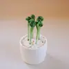 Zibo vidriado de colores adornos pequeños hechos a mano hoja de loto brotes de loto hongo rocío de lluvia maceta manualidades decorativas de escritorio