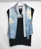 Silkxin Baiqi 100% Seda de Amora Crepe Liso Cetim Cachecol Estampado de Moda Xale Cachecol de Seda Versátil