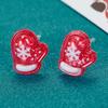 Pendientes navideños de nicho lindos pendientes de resina para perforación de oreja nuevos pendientes pequeños simples elegantes de moda para mujeres