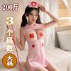 Lingerie Sexy Tamanho Grande de Shuanger Camisa Super com Recorte de Enfermeira Ponto Exposto Sexy Transparente Uniforme Quente Traje de Tentação