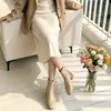 Nuevas Botas Elásticas para Adelgazar de Punta Redonda, Estilo Celebridad de Internet, Botines de Tacón Alto para Mujer, Otoño/Invierno 2026, Botas de Tacón Grueso de Piel Genuina hasta Media Pantorrilla