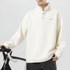 Camisa Polo Masculina Pesada com Gola Alta, Meio Abertura com Botão de Pressão, Design Simples com Estampa de Marca Tendência, Manga Longa