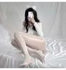 Medias Perladas Brillantes Perla Medias Perla Calcetines Ligeros para Piernas Entrepierna Abierta Invisible Gris Lunar Calcetines Brillantes