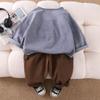Conjunto de Roupas de Primavera para Meninos 2025 Novas Roupas de Primavera e Outono para Crianças Roupas Bonitas para Crianças Cardigan Jeans para Bebê Conjunto de Três Peças