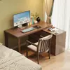Mesa de Canto Totalmente em Madeira Maciça com Armário Integrado, Mesa de Canto para Quarto com Janela de Canto, Mesa de Computador de Canto para Estudante