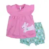 Comercio Exterior Ropa Infantil Verano Nuevo Transfronterizo Al por Mayor Hombres y Mujeres Bebé Manga Corta Pantalones Cortos Camiseta Conjunto de Dos Piezas