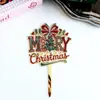 Direitos Autorais Estilo Ins Transfronteiriço Impressão Colorida Feliz Natal Plug-in para Bolo Decoração de Bolo de Natal em Acrílico Suprimentos para Festa