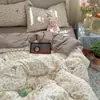 Juego de Ropa de Cama de Algodón Puro Clase A de Cuatro Piezas, Sábana y Funda de Edredón de Gasa de Doble Capa de Grado Materno e Infantil de Algodón Puro, Juego de Tres Piezas para Dormitorio de Estudiante Individual 3