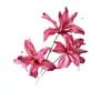 Flores de Lírio Artificiais com Vento e Chuva de Três Cabeças, Flores de Seda para Decoração de Sala de Estar e Casamento, Arranjo Floral em Estilo Pintura a Óleo de Luxo Leve