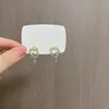 Pendientes de Flor Franceses Dulces y Suaves Incrustados de Diamantes Verano Nicho Elegantes Elegantes Exquisitos Celebridad de Internet Explosiones Pendientes Versátiles