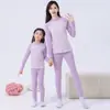 Conjunto de Ropa de Otoño para Adolescentes, Conjunto de Ropa Interior Térmica para Niños, Camiseta de Algodón Base para Niños, Pijama de Estudiante para Niñas Mayores