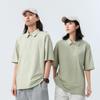 240g Pesado Algodão Penteado Verão Camisa Polo Masculina Manga Curta Cor Sólida Solto Casal Casual Simples Lapela Top