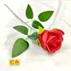 Flor artificial de rosa de haste única para decoração de casamento e casa, cenário de cascata de rosas vermelhas para o Dia dos Namorados, flor artificial de tecido de seda