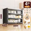 Armário de armazenamento de chão para cozinha e sala de jantar com porta, armário de armazenamento com porta, micro-ondas, forno, panela, armário de armazenamento de função multicamada, prateleira
