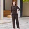 Novo Estilo Outono e Inverno 2026 Moda Casual Tops Rejuvenescedores para Mulheres de Meia-Idade e Idosas, Conjunto Versátil Estilo Chanel
