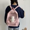 Mochila Escolar Casual Estilo Coreano Color Puro Simple Tela de Nailon Gran Capacidad Mochila Estilo Coreano Harajuku Mochila para Escuela Secundaria