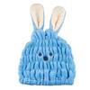 Touca Seca Cabelo Infantil Desenho Coelho Touca de Banho Forte Absorção de Água Elástica Coral Fleece Toalha de Cabelo Cuidados com o Cabelo