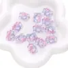 Accesorios de Encaje Tridimensional Hoja de Loto Hechos a Mano DIY Pulsera Collar Accesorios de Joyería Degradados Cuentas de Cristal de Loto de Doble Agujero