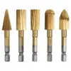 Set Premium de 5 Piezas de Lima Rotatoria para Carpintería de Acero Rápido con Vástago Hexagonal, Cabezal de Rectificado Eléctrico con Vástago de 6.3mm, Limas de Forma Especial