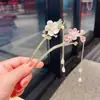 Ciervo Blanco Mismo Estilo Flor de Magnolia Pasador Estilo Antiguo Súper Hada Borla Pasador Pasador Elegante Hanfu Pasador Cabeza que se Mueve