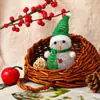 Muñeco de nieve de cristal blanco navideño Luz LED a batería Decoración de regalo Colgante con bola acrílica luminosa de dibujos animados