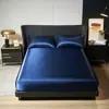 Conjunto de tres piezas de satén de color liso para comercio exterior transfronterizo de Amazon: sábana bajera individual, funda de almohada individual, ropa de cama impermeable