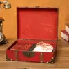 Caja de Almacenamiento Antigua de Madera Caja de Almacenamiento de Joyería Cosméticos de Escritorio Caja de Madera Caja de Accesorios para Manualidades Caja de Tesoros de Juguetes