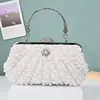 Bolsa de Mão Feminina Retrô Europeia e Americana Elegante com Pérolas Bolsa Cheongsam Bolsa de Festa para Banquete de Mulheres Moda para o Trabalho Bolsa de Celebridade para Festa