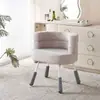 Silla de Maquillaje Estilo Girly Estética Silla con Respaldo de Lana de Cordero Sala de Estar Dormitorio Tocador Sofá Individual Taburete de Maquillaje