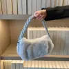 Bolsa de Peluche Trenzada Retorcida Versátil de Gama Alta para Otoño e Invierno, Bolso Cruzado Simple, Bolso de Mano, Moda para Mujer