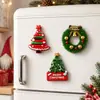 Ímã de Geladeira Guirlanda de Natal 3D Decoração Magnética Criativa Atmosfera Festiva Estilo ins Novo Enfeite de Árvore de Natal não