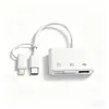 Lector de Tarjetas Transfronterizo para Teléfonos Android Adaptador Tipo C/Lightning a USB Lector de Tarjetas SD/TF