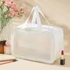 Bolsa de Cosméticos para Mulheres, Bolsa de Armazenamento de Cosméticos à Prova d'Água de Grande Capacidade para Viagem, Necessaire Portátil de Mão Visível para Viagens de Negócios