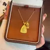 Tienda de Oro Mismo Estilo Arena Oro Amarillo Dios de la Riqueza Anillo Corredor Pensamiento Deseoso Collar de Ábaco Accesorios para Joyería DIY Collar de Moda China Venta al por Mayor