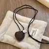 Fiebre de Bloguera Coreana Mismo Collar de Corazón con Estampado de Leopardo Diseño Nicho para Mujer Cadena Larga para Suéter Accesorios de Alta Gama