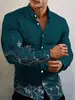 Camisa de hombre de otoño nueva con estampado digital 3D transfronteriza europea y americana, camisa de manga larga con solapa, estampado genial