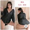 Camisa Apaixonante e Sedutora de Botão Aberto Estilo Boyfriend com Desejo Puro, Conjunto de Camisola de Seda Gelo Sexy e Macia Plus-Size para Mulheres 1902