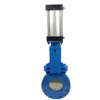 Válvula de Compuerta Neumática de Acero Inoxidable Pz673H-10 Válvula de Descarga de Lodos de Acero Fundido para Descarga de Escoria, Pulpa de Papel, Polvo de Carbón