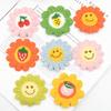 Parche de Tela Bordado Cara Sonriente de Flor DIY Decoración de Fruta Accesorios de Ropa Accesorios para Bolsa de Zapatos Parche Textil Material para Accesorios para el Cabello