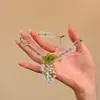 Hola Tao Primavera Dulce Collar de Flor con Perlas Temperamento Dulce Gargantilla Estilo Vacaciones en la Costa Cadena para Clavícula Accesorio