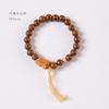 Pulsera de Madera Cultural para Mujer con Abalorios de Buda Seis-Dao Tallados en Sándalo Fruta de Caqui Shunsui Círculo Único Pulsera de Madera para Jugar Lote