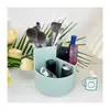 Caja de Almacenamiento de Escritorio Dormitorio Lápiz Labial Brocha de Maquillaje Portalápices Estudiante Organizador Giratorio 360 Grados Caja de Almacenamiento Giratoria