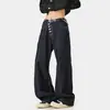 Jeans Reto de Alta Qualidade Estilo Americano com Botão Diagonal - Denim Cru 320g Calças Masculinas Nova Coleção Outono/Inverno 2026