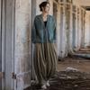 26 Novedades de Algodón y Lino para Mujer de Otoño: Top de Ramio Teñido Tie-Dye Lavado a la Arena Estilo Vintage con Botones Zen, Chaqueta Cardigan Retro Artística