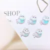Decoraciones de arte para uñas de gatito sirena con degradado de dibujos animados, accesorios versátiles de resina con temática oceánica en 3D, aretes y pinzas para el cabello