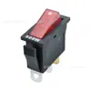 Interruptor Basculante Plano Kcd3 com Tampa Vermelha e Pontos, Interruptor Externo de 500W com Duas Velocidades e Luz, Interruptor Certificado Ce