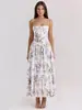 2026 Nuevo Vestido de Tirantes con Estampado Floral Elegante Suave Ajustado Estilo Europeo y Americano Transfronterizo de Amazon para Mujer